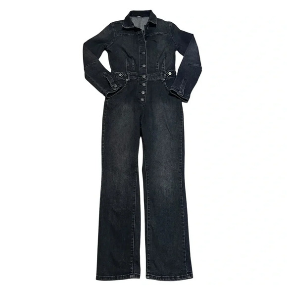 Free People CRVY Scandalous Coverall Size 2 Black Jumpsuit Stretchy - Picture 4 of 13